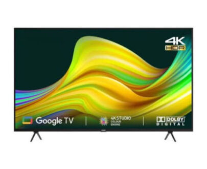 Home 11 QLED 4K Smart Google TV OS Dolby Sound Bluetooth iCAST Frameless Digital Satellite USB HDMI Voice Remote Control Metal Stand Wall Mount Bracket